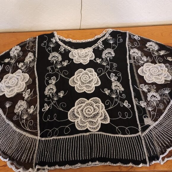 Embroidered Poncho Tunic - Picture 1 of 3